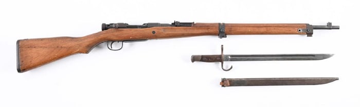 (C) TOYO KOGYO TYPE 99 BOLT ACTION RIFLE WITH BAYONET.