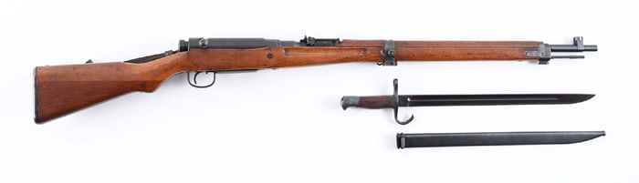 (C) NICE NAGOYA TYPE 99 BOLT ACTION RIFLE WITH BAYONET.