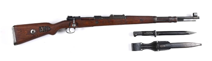 (C) BRUNN DOU 43 CODE K98 MAUSER BOLT ACTION RIFLE WITH BAYONET.