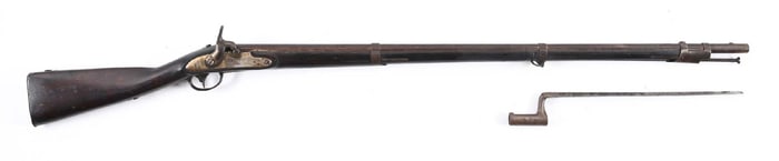 (A) WATERS US MODEL 1816 PERCUSSION CONVERSION MUSKET WITH BAYONET.