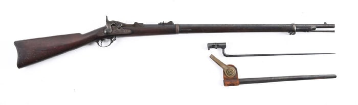 (C) SPRINGFIELD MODEL 1884 TRAPDOOR RIFLE WITH BAYONET.