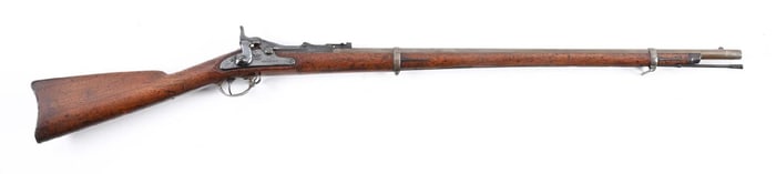 (A) US SPRINGFIELD MODEL 1868 TRAPDOOR RIFLE.
