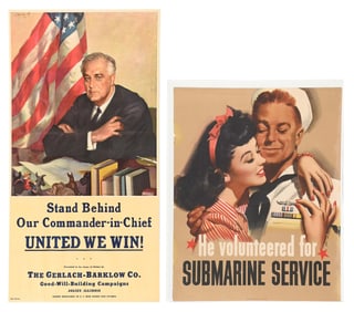 LOT OF 2: US WWII WAR BOND POSTERS.