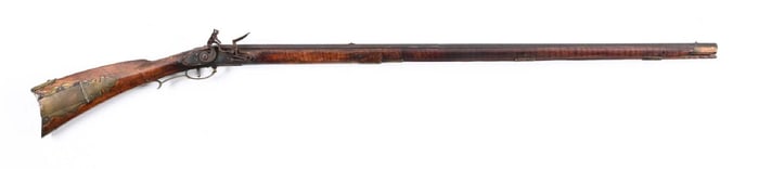 (A) FLINTLOCK KENTUCKY RIFLE.