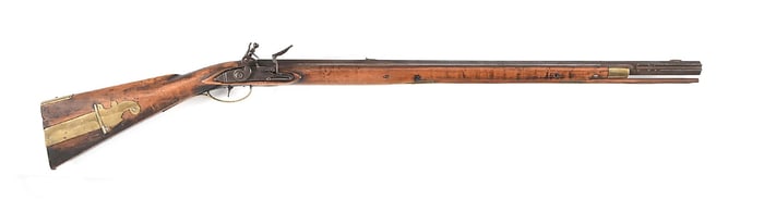 (A) RARE FLINTLOCK MILITARY CONTRACT SHORT RIFLE ATTRIBUTED TO KENTUCKY RIFLE MAKER MARTIN FRY.