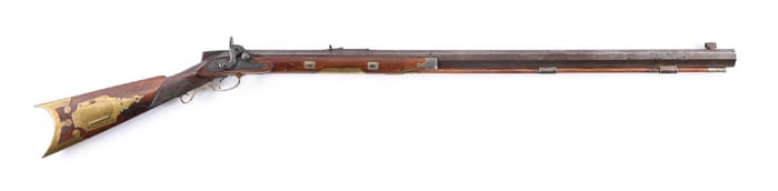 (A) W.H. SOPER HALF STOCK 19TH CENTURY PERCUSSION TARGET RIFLE.