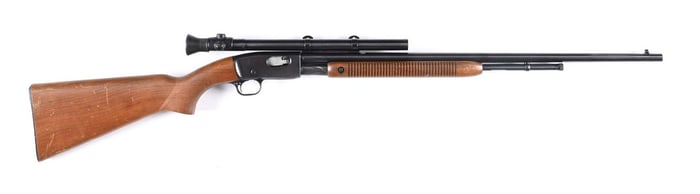 (C) REMINGTON MODEL 121 SLIDE ACTION RIFLE.