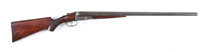 (C) SCARCE PARKER BROS. NO. 2 DAMASCUS 12 GAUGE SIDE BY SIDE SHOTGUN.