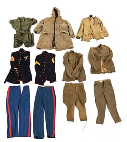 LOT OF US WWI-KOREAN WAR UNIFORMS.