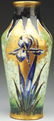 33: High-Fired Enameled Amphora Iris Vase. - 2