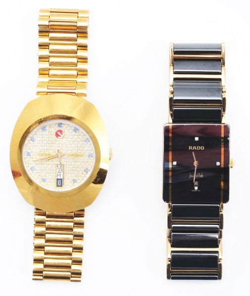 Lot of 2: Men's Rado Wrist Watches.: Includes one Rado Jubile and one Rado Diastar automatic.