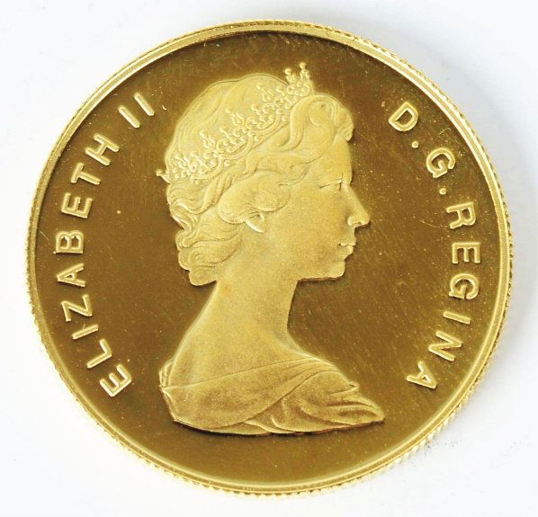 1/2-Ounce Gold Canadian $100 Proof Coin.: In original box with paperwork. Condition (Proof). CORRECTION: The title has been updated to more accurately reflect the lot. This coin is NOT a Canadian "Maple Leaf" coin, but a Canadian "$100 22k Pr