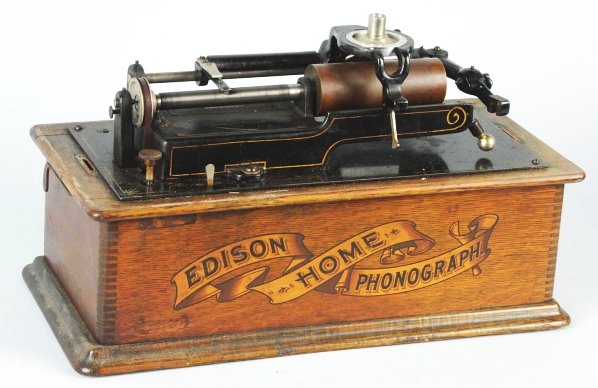 Wooden Edison Home Phonograph.: In working condition. Needs to be adjusted. Condition (Good - Very Good). Size 18" x 9".