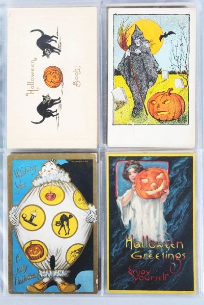 Lot of 32:Halloween Postcards.: Mostly Whitney Publishing. Includes three black and white photos in costume. Condition (Near Mint).