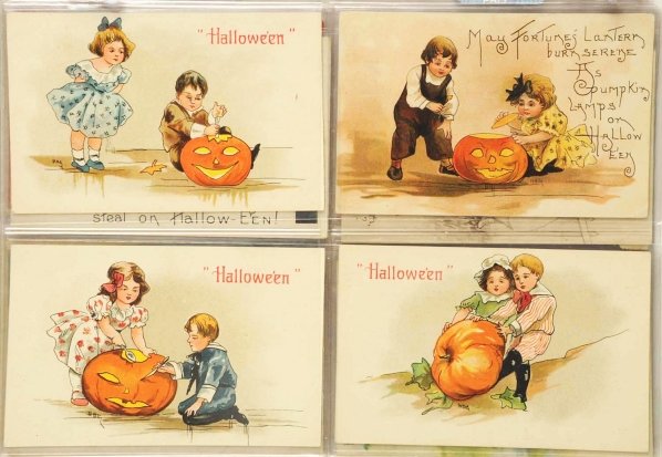 Lot of 20: Halloween Postcards.: Publishers include H.B. Griggs, Barton Spooner, Gibson, and Stecher. Condition (Near Mint).