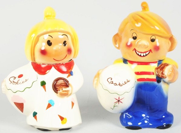 Lot of 2: Sierra Vista Cookie Jars.: Each: 12 - 1/2" T. This lot includes a Family Circus Boy and a Family Circus Dolly. (Very Good - Excellent).