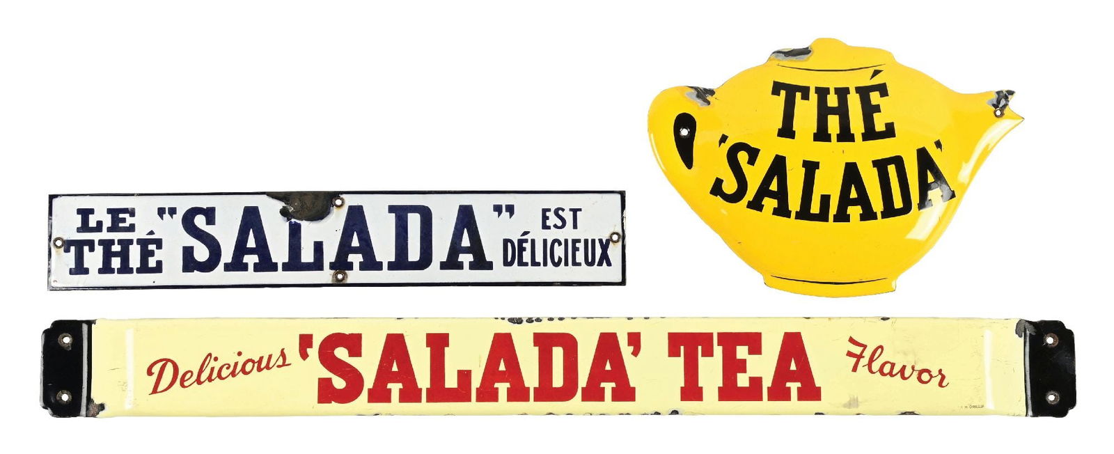COLLECTION OF 3 THE "SALADA" TEA SIGNS (1 of 2)