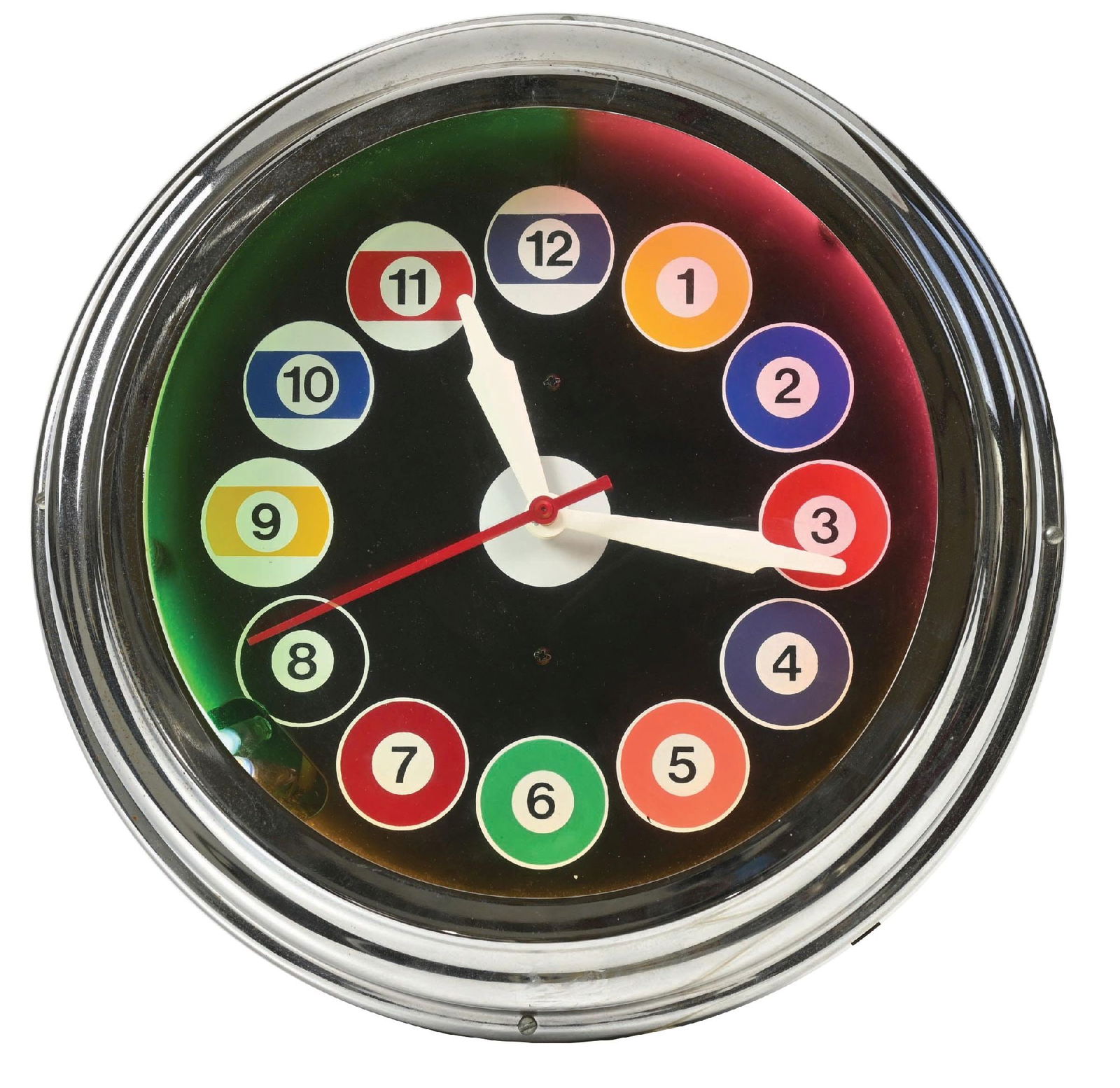CONTEMPORARY BILLIARD-THEMED NEON CLOCK (1 of 3)