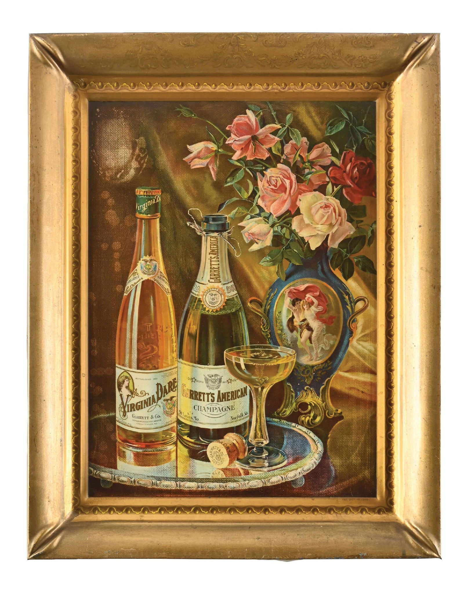 VIRGINIA DARE CHAMPAGNE TIN SIGN W/ BOTTLE GRAPHIC (1 of 4)