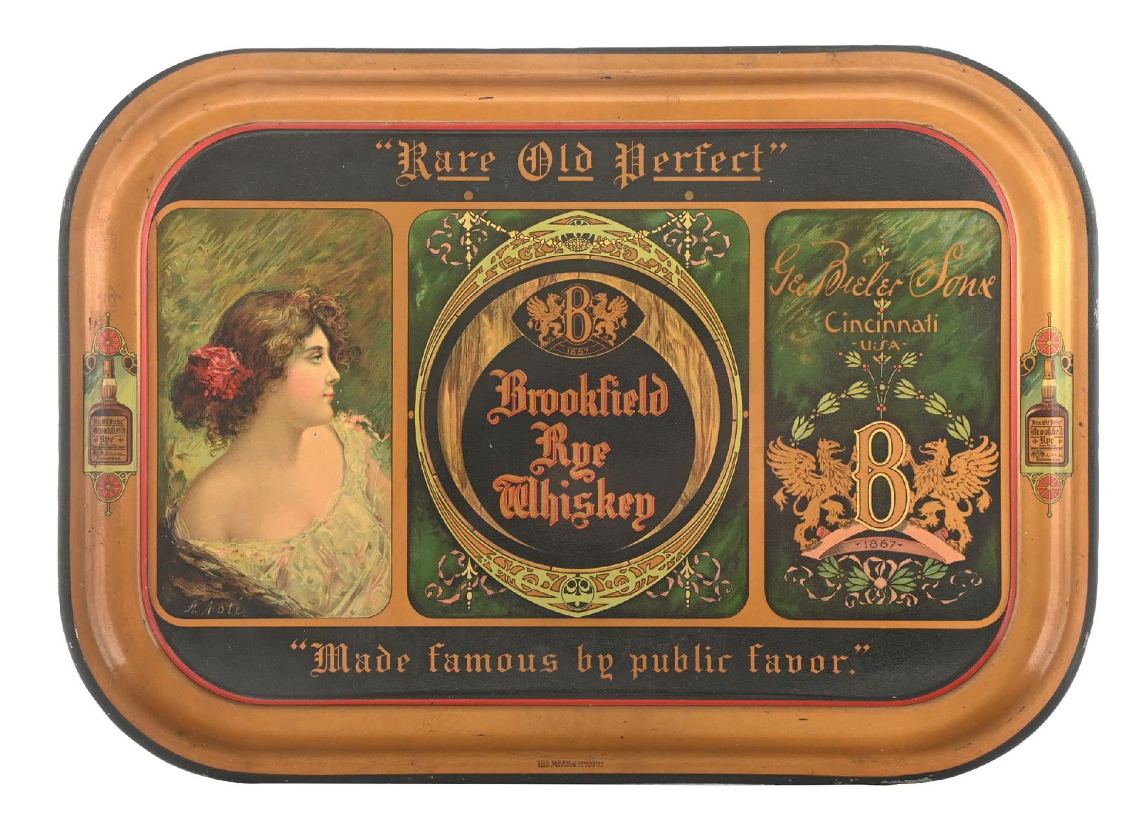 RARE OLD PERFECT BROOKFIELD RYE WHISKEY TRAY (1 of 3)