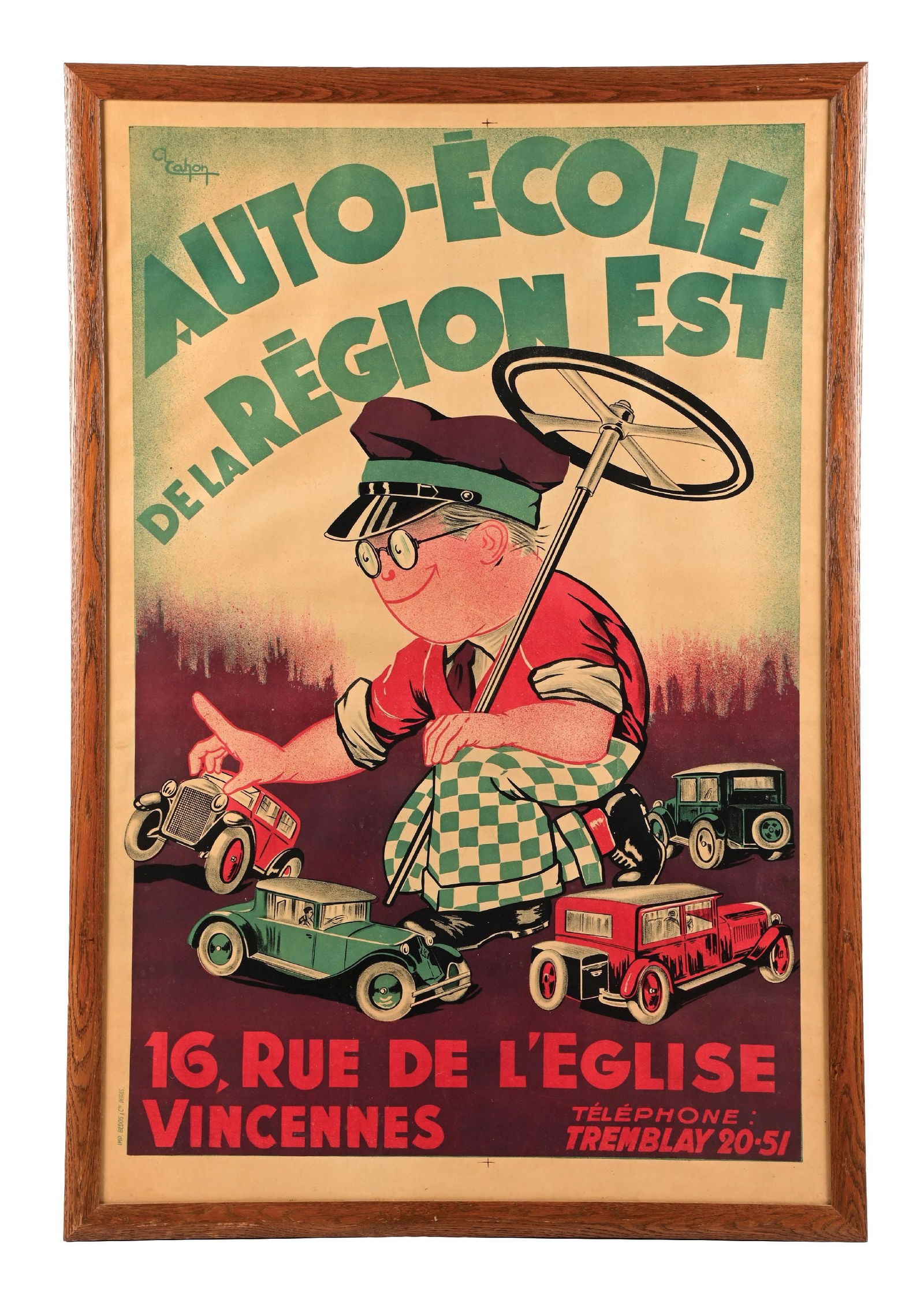 FRENCH DRIVING SCHOOL POSTER W/ CROSSGUARD GRAPHIC. (1 of 3)