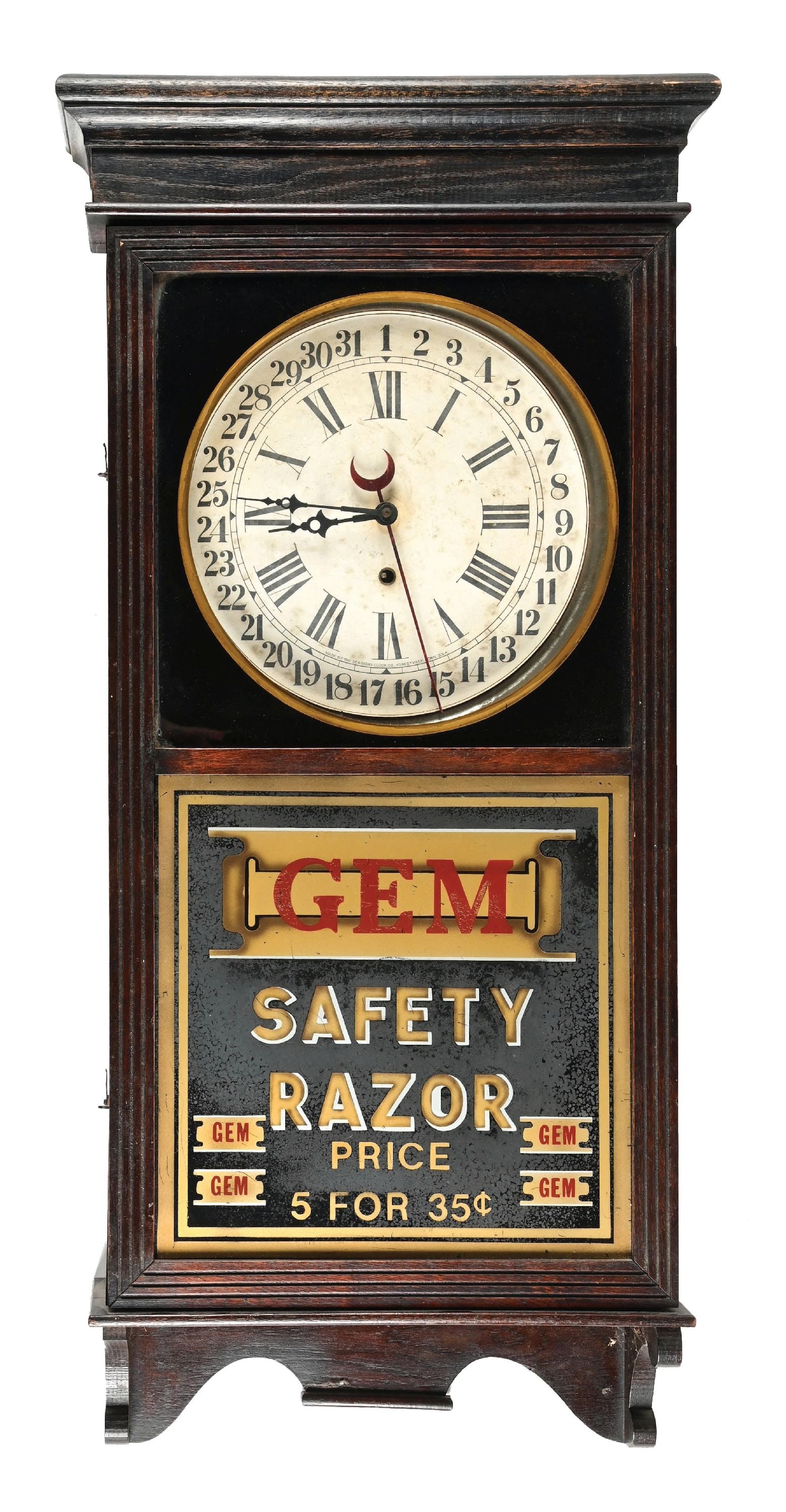 GEM SAFETY RAZOR PENDULUM WALL CLOCK (1 of 2)