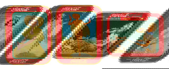 COLLECTION OF 3 "DRINK COCA-COLA" SERVING TRAYS (1 of 2)