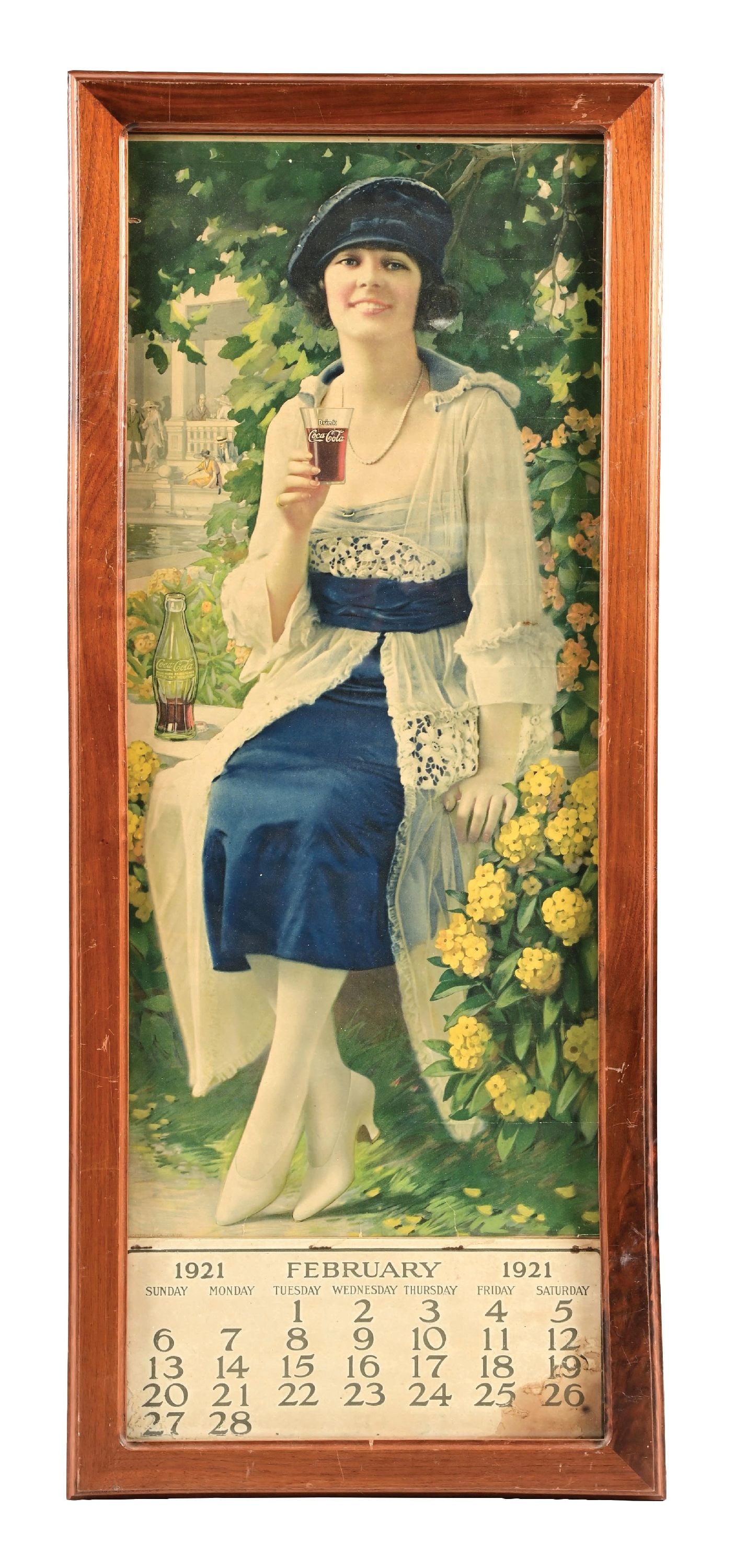 1921 FRAMED COCA-COLA CALENDAR (1 of 2)