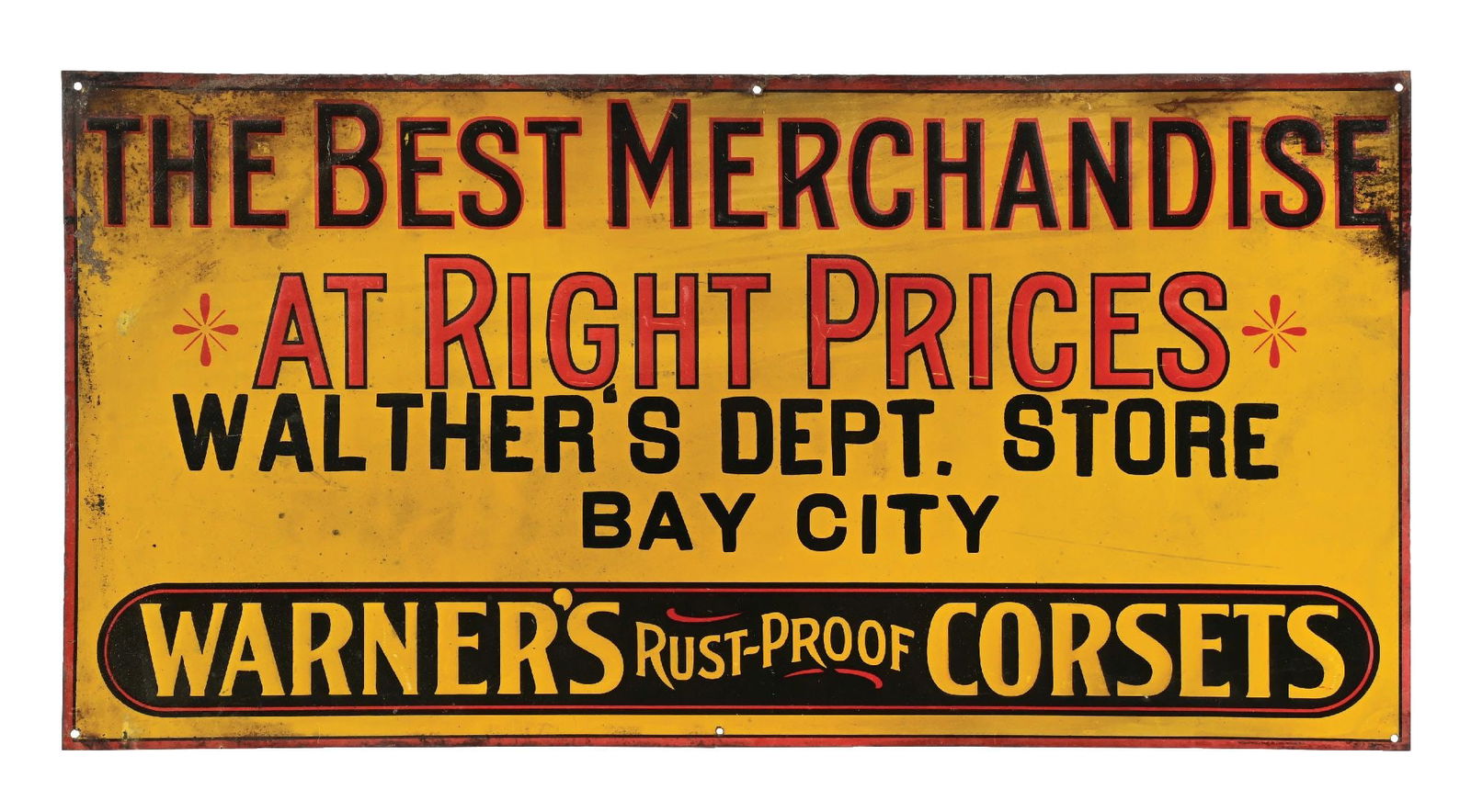 WALTHER'S DEPARTMENT STORE TIN SIGN (1 of 2)