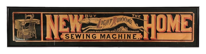 LIGHT RUNNING SEWING MACHINE SIGN W/ GREYHOUND GRAPHIC