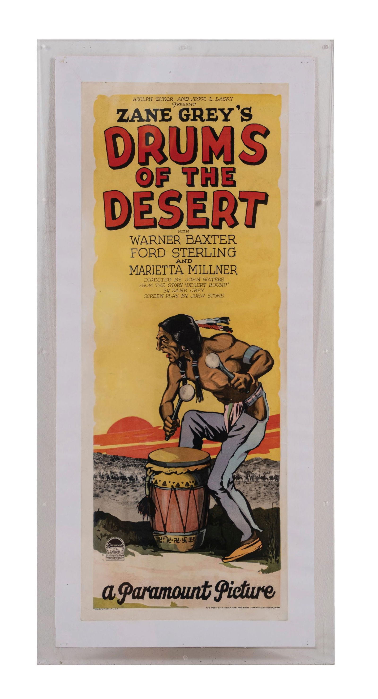 RARE 1927 "DRUMS OF THE DESERT" INSERT MOVIE POSTER (1 of 2)