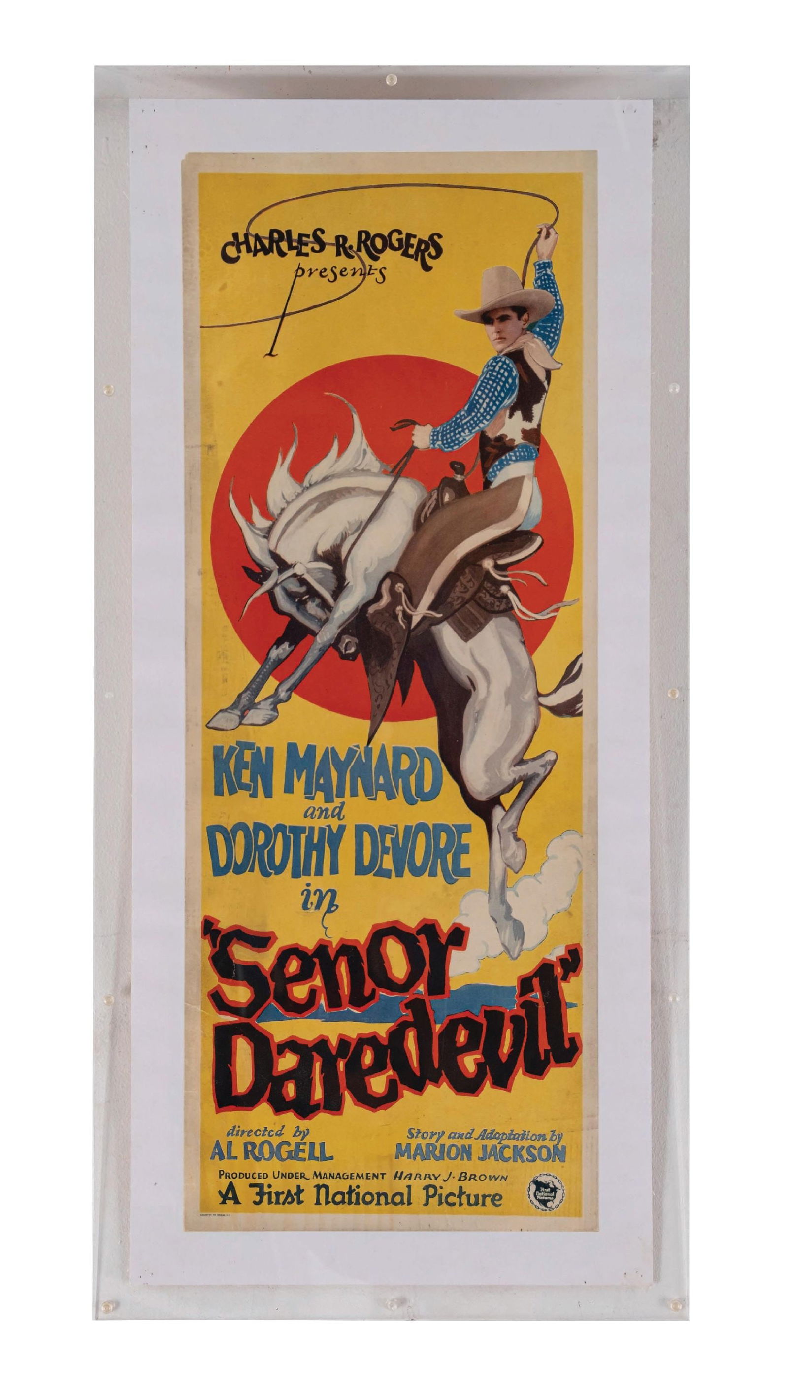 1926 "SENOR DARE DEVIL" INSERT MOVIE POSTER (1 of 2)