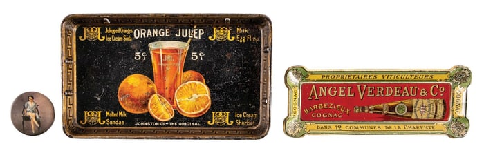 COLLECTION OF 3 ORANGE JULEP, ANGEL VERDEAU & CO., BEAUTIFUL WOMAN ADVERTISING PIECES