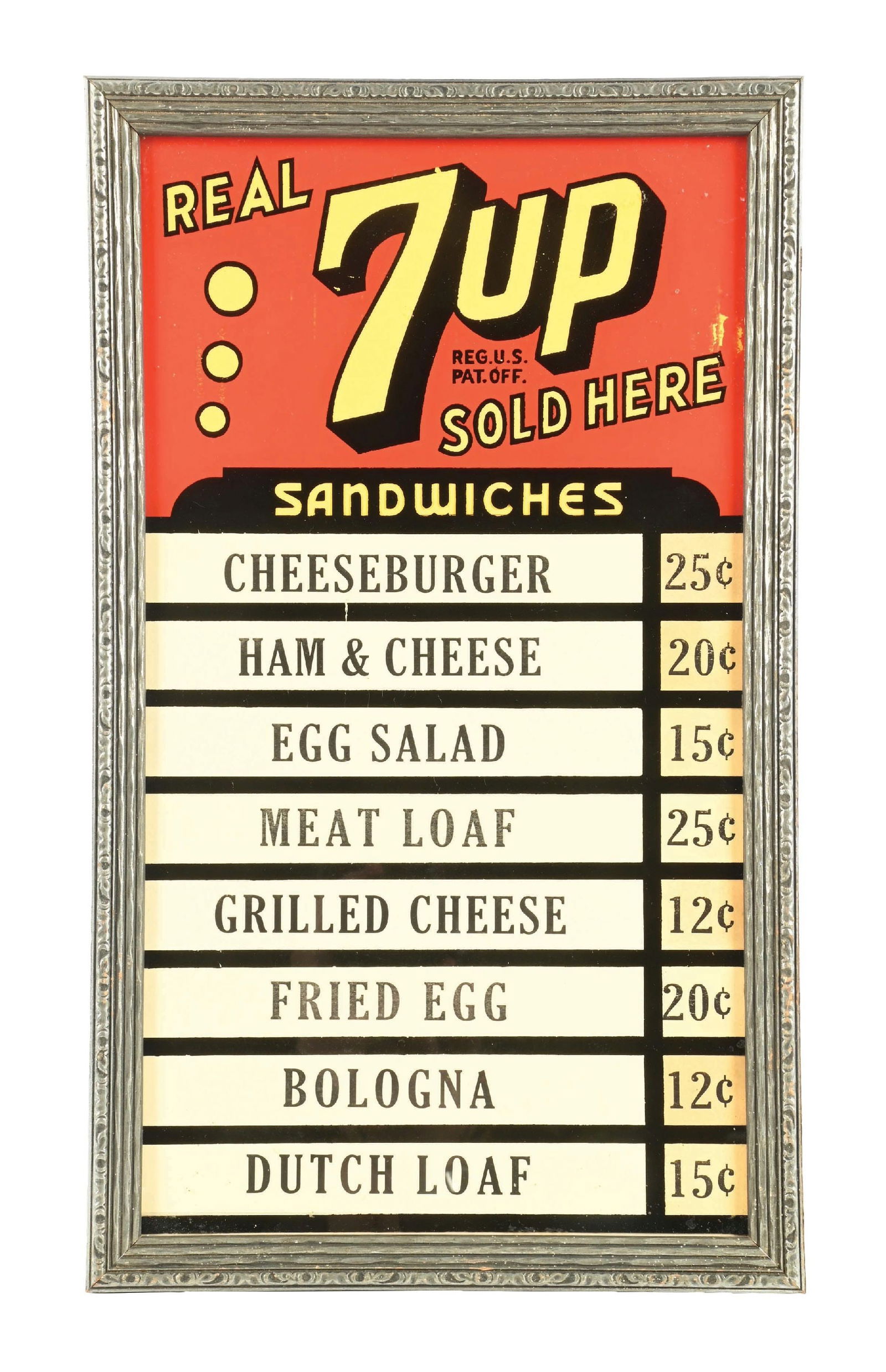 7UP SOLD HERE MENU BOARD SIGN (1 of 2)