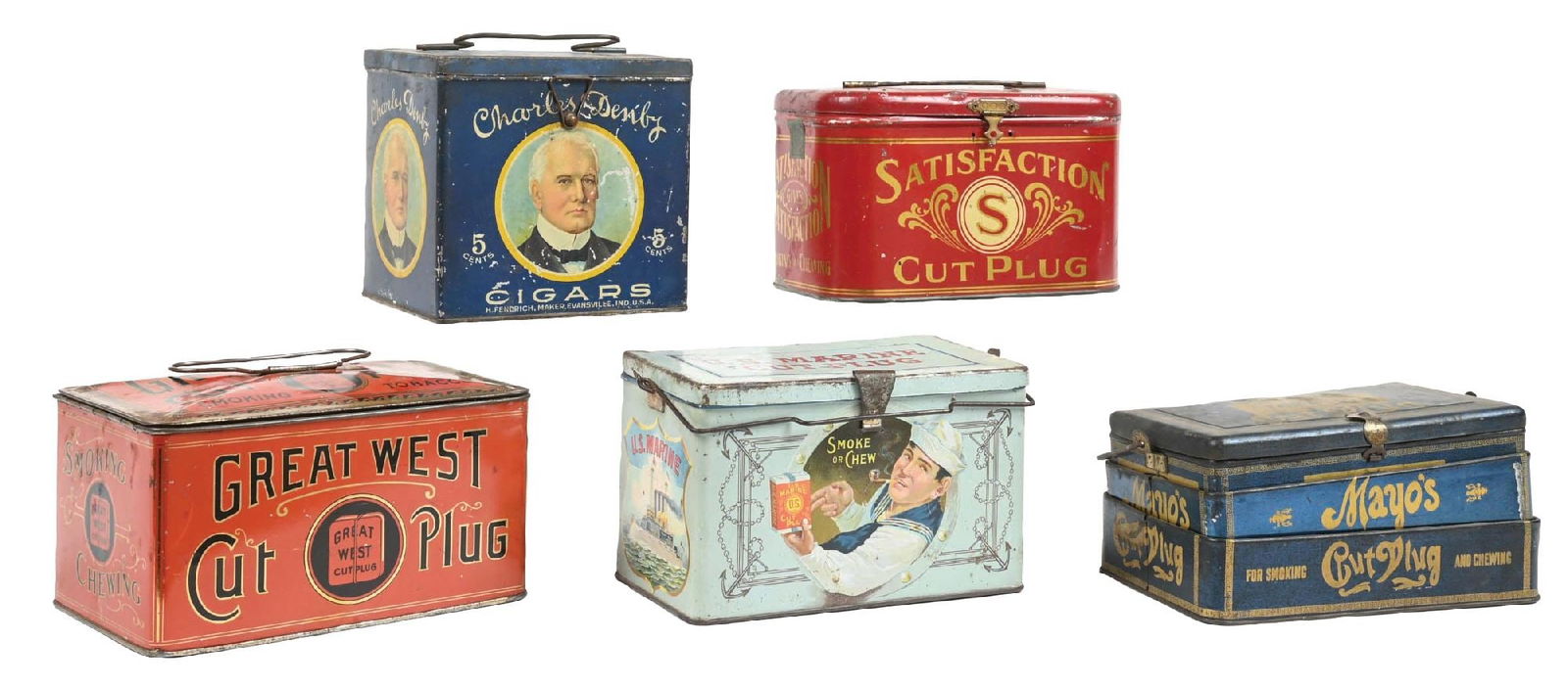 COLLECTION OF 5: TOBACCO TINS (1 of 4)