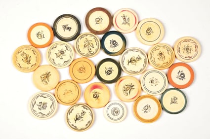 COLLECTION OF 57 VARIOUS POKER CHIPS