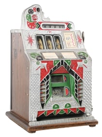 5¢ MILLS NOVELTY CO. F.O.K. SLOT MACHINE W/ FRONT MINT VENDER