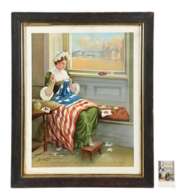 COLLECTION OF 2: "MAKING THE EMBLEM OF PERSONAL LIBERTY" SIGN W/ POST CARD.