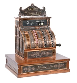 NATIONAL CASH REGISTER MODEL NO. 415 WOOD BASE SERIAL #3212622F