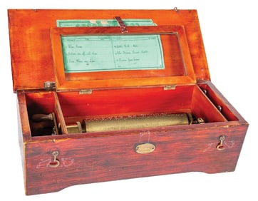 JEROME THIBOUVILLE-LAMY 6-TUNE CYLINDER MUSIC BOX