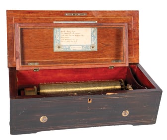 LE COULTRE FRERES 6-TUNE CYLINDER MUSIC BOX
