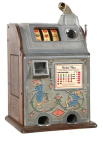 5¢ O.D. JENNINGS DUTCH BOY JACKPOT BELL SLOT MACHINE