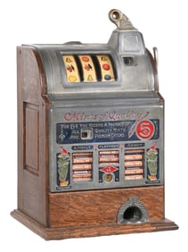 5¢ JENNINGS AUTOMATIC O.K. COUNTER VENDER "MINTS OF QUALITY" SLOT MACHINE
