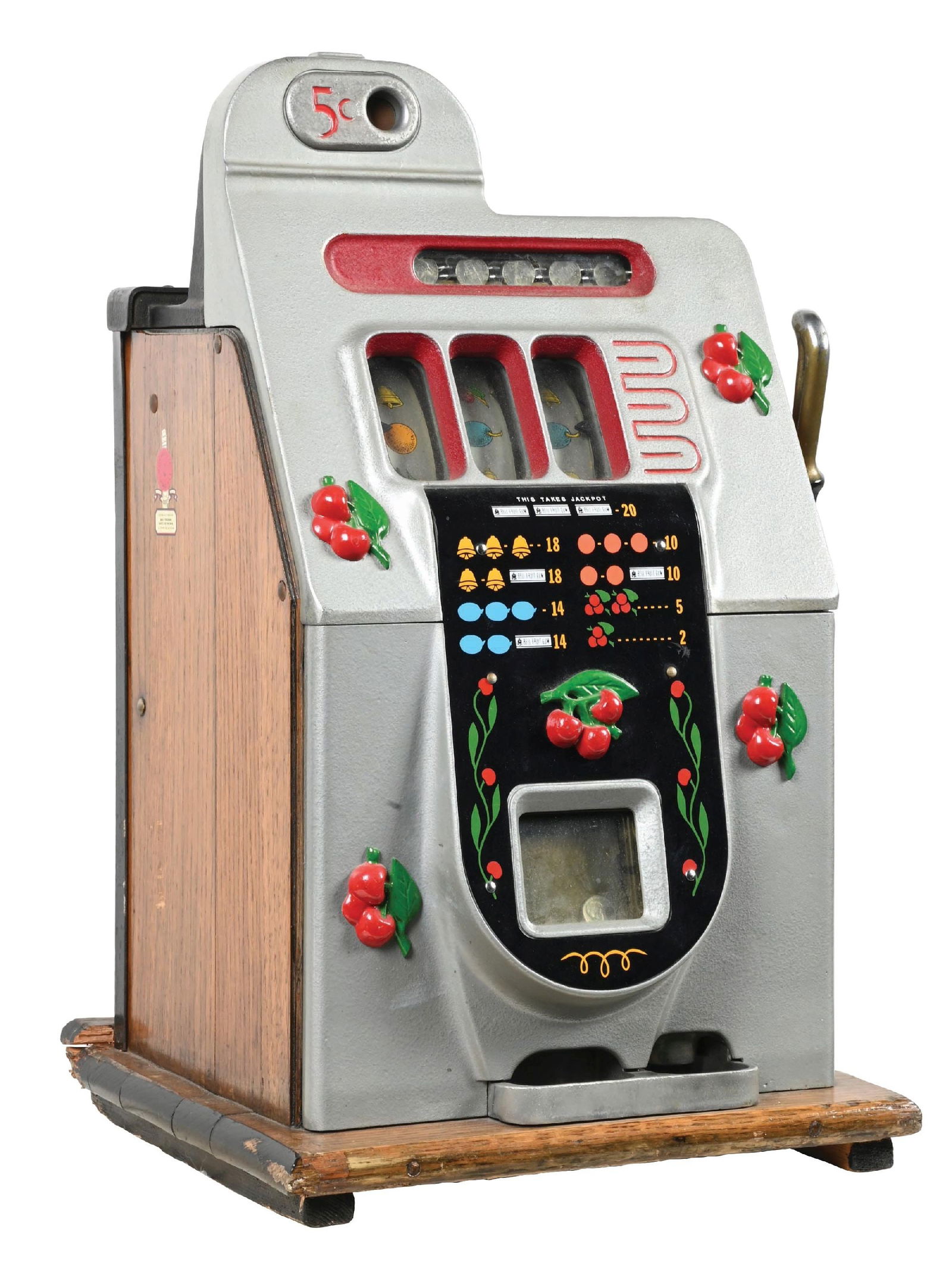5¢ MILLS NOVELTY CO. BURSTING CHERRY SLOT MACHINE (1 of 7)
