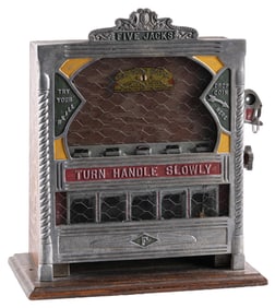 1¢ FIELDS FIVE JACKS COUNTER POCKET TRADE STIMULATOR