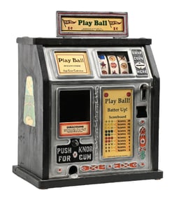 BURNHAM NOVELTY BASEBALL-THEMED GUMBALL TRADE STIMULATOR