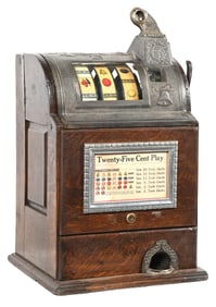 25¢ JENNINGS WOOD FRONT SLOT MACHINE