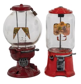 PAIR OF GUMBALL VENDING MACHINES