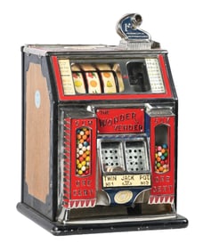 1¢ WATLING MFG. CO., "THE WONDER VENDER" TWIN JACKPOT GUM VENDING SLOT MACHINE