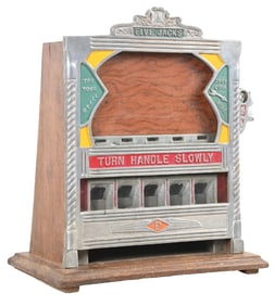 5¢ FIELDS MFG. FIVE JACKS COUNTER POCKET SLOT MACHINE